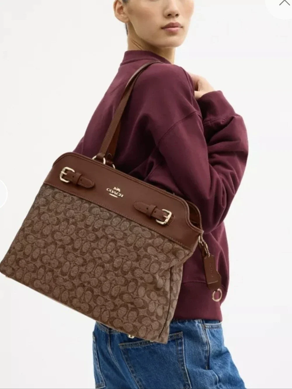 Coach Easton Tote Shoulder Bag In Signature Chenille